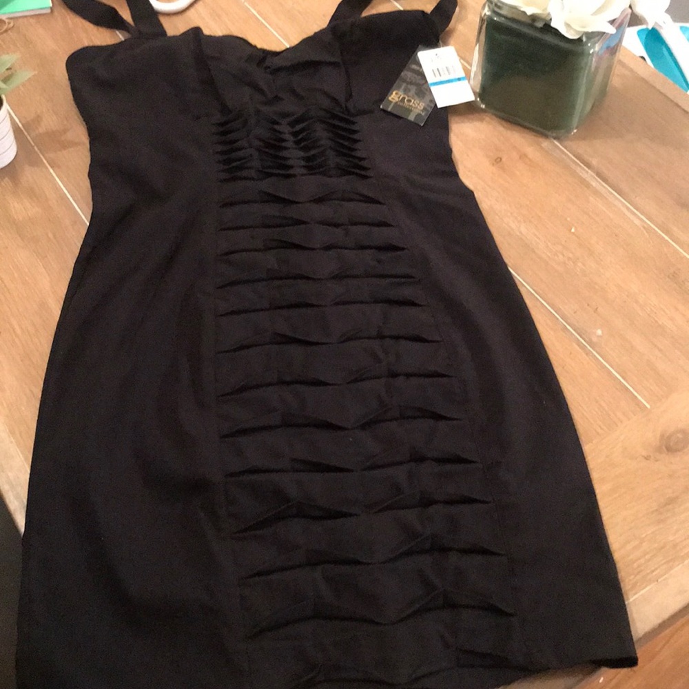 💥NWT Black Cocktail Pleated Dress 🖤Slimming! - Picture 5 of 10